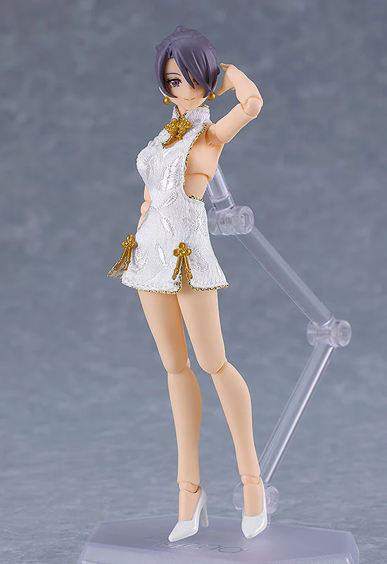 figma Female Body (Mika) with Mini Skirt Chinese Dress Outfit (White) - Image 2