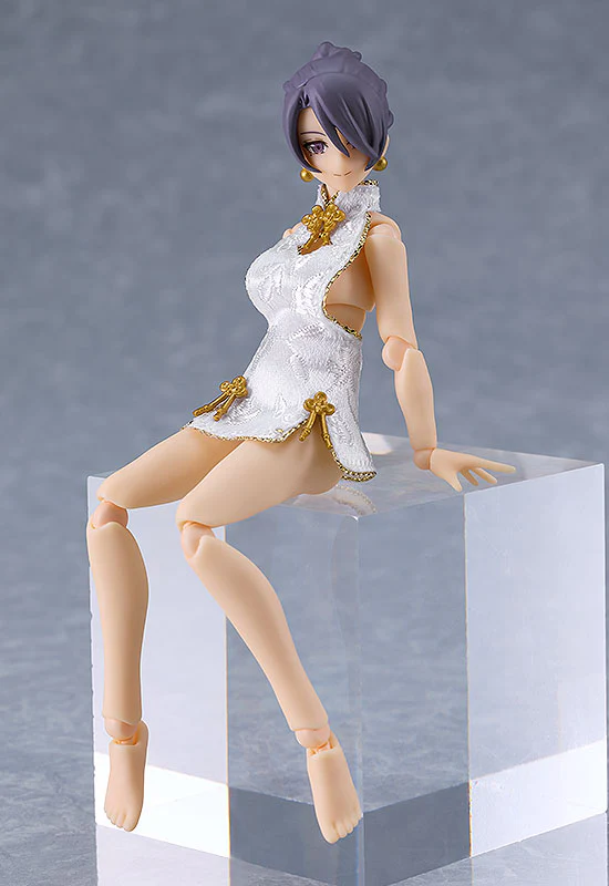 figma Female Body (Mika) with Mini Skirt Chinese Dress Outfit (White) - Image 4
