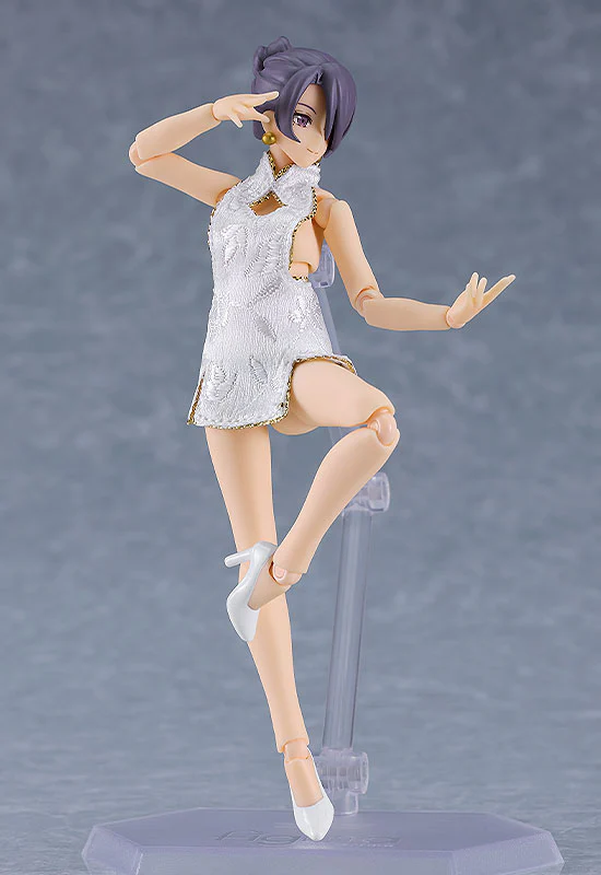 figma Female Body (Mika) with Mini Skirt Chinese Dress Outfit (White) - Image 5