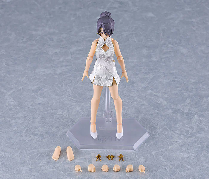figma Female Body (Mika) with Mini Skirt Chinese Dress Outfit (White) - Image 7